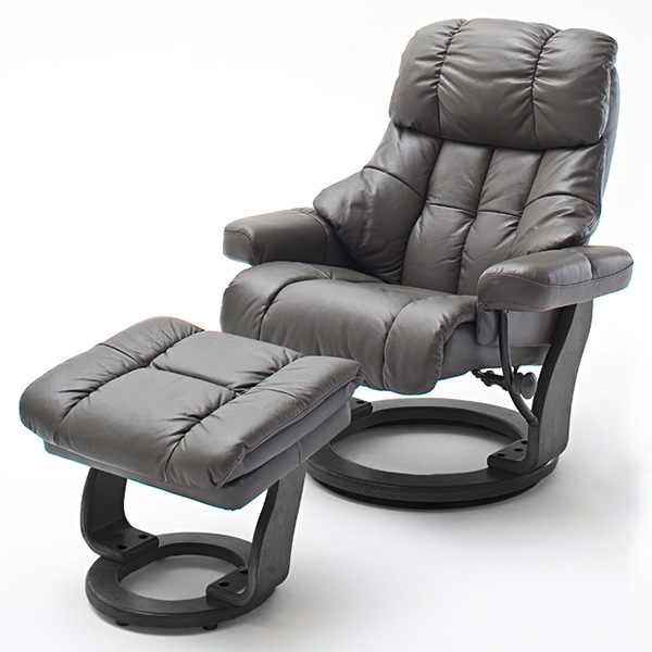 Calgary XXL Fotel relax z podnóżkiem muddy/czarny